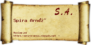 Spira Arnó névjegykártya